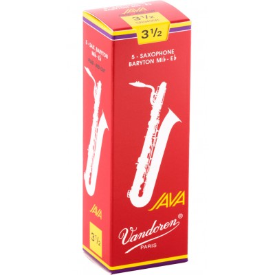 BOX OF 5 BARITONE JAVA RED CUT REEDS 3,5 