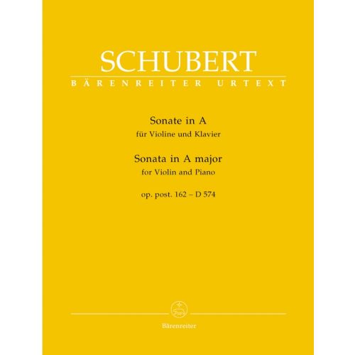SCHUBERT FRANZ - SONATA FOR VIOLIN & PIANO A MAJOR OP. POST. 162 D 574