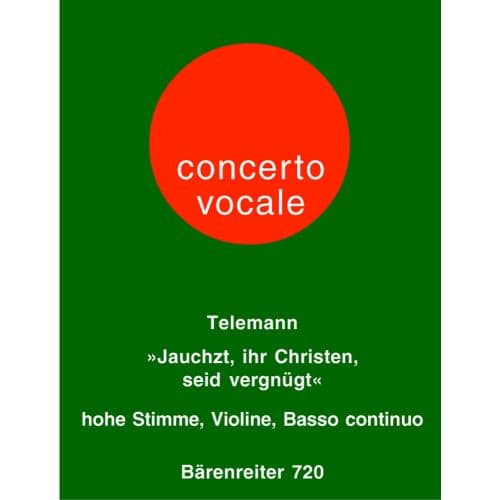  Telemann G.p. - Jauchzt, Ihr Christen, Seid Vergnugt - Voix Haute, Violon, Basse Continue