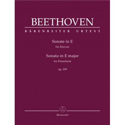 BARENREITER BEETHOVEN - PIANO SONATA E MAJOR OP.109