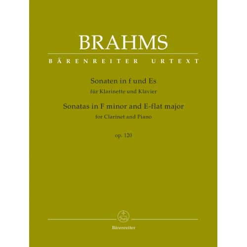 BRAHMS J. - SONATAS IN F MINOR & E-FLAT MAJOR OP.120 FOR CLARINET & PIANO
