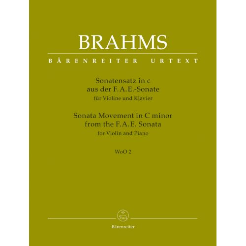 BRAHMS J. - SONATA MOVEMENT IN C MINOR FROM THE F.A.E. SONATA - WoO 2 - VIOLON & PIANO