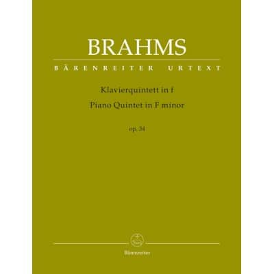 BRAHMS J. - PIANO QUINTET IN F MINOR OP.34 - SCORE & PARTS