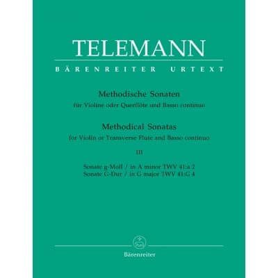 TELEMANN G.P. - 12 METHODICAL SONATAS VOL.3 - FLUTE OR VIOLIN, BASSO CONTINUO