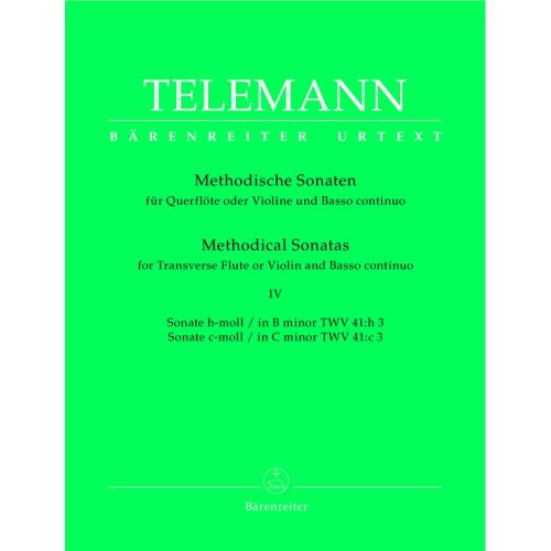 BARENREITER TELEMANN G.P. - 12 METHODICAL SONATAS VOL.4 - FLUTE OR VIOLIN, BASSO CONTINUO
