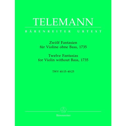 TELEMANN G.P. - 12 FANTAISIAS TWV 40:14, 40:25 - VIOLIN
