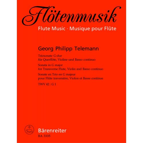 BARENREITER TELEMANN G.P. - TRIOSONATE G-DUR TWV 42 : G1 - QUERFLÖTE, VIOLINE, BASSO CONTINUO
