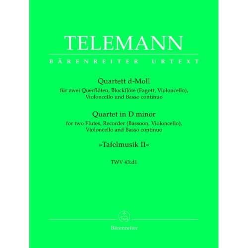 BARENREITER TELEMANN G.P. - QUARTUOR EN RE MINEUR TWV 43:D1, TAFELMUSIK II 