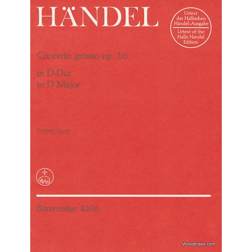  Haendel G.f. - Concerto Grosso Hwv 317 En Re Majeur Op.3/6 - Conducteur