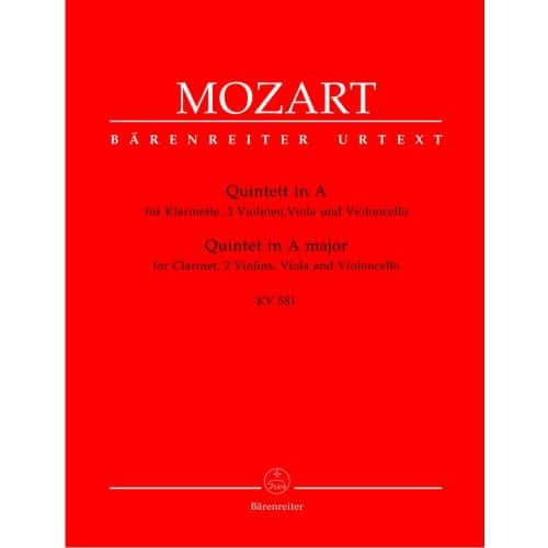 MOZART W.A. - QUINTETTE EN LA MAJEUR KV 581 - CLARINETTE, 2 VIOLONS, ALTO, VIOLONCELLE