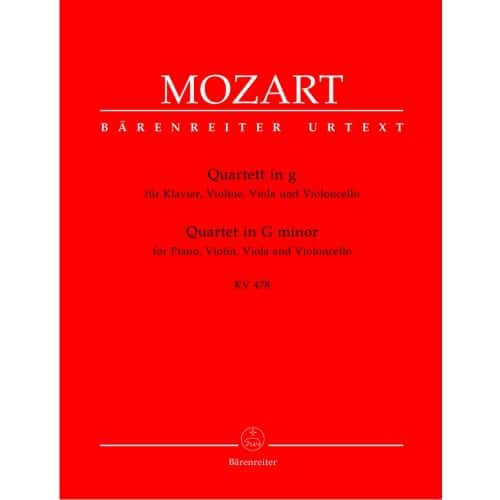 MOZART W.A. - QUARTUOR EN SOL MINEUR KV 478 - PIANO, VIOLON, ALTO, VIOLONCELLE