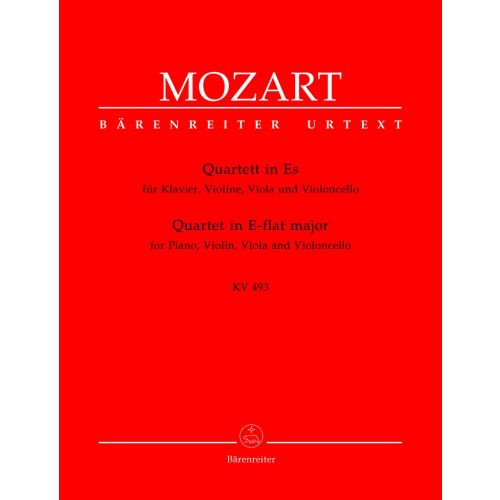MOZART W.A. - QUARTET IN E-FLAT MAJOR KV 493 - PIANO, VIOLIN, VIOLA, VIOLONCELLO