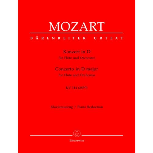 MOZART W.A. - CONCERTO EN RE MAJEUR KV 314 (285D) - FLUTE, PIANO