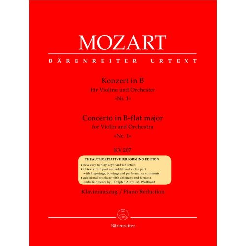 MOZART W.A. - CONCERTO N°1 IN B-FLAT MAJOR KV 207 - VIOLIN, PIANO