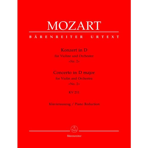 MOZART W.A. - CONCERTO N°2 IN D MAJOR KV 211 - VIOLIN, PIANO