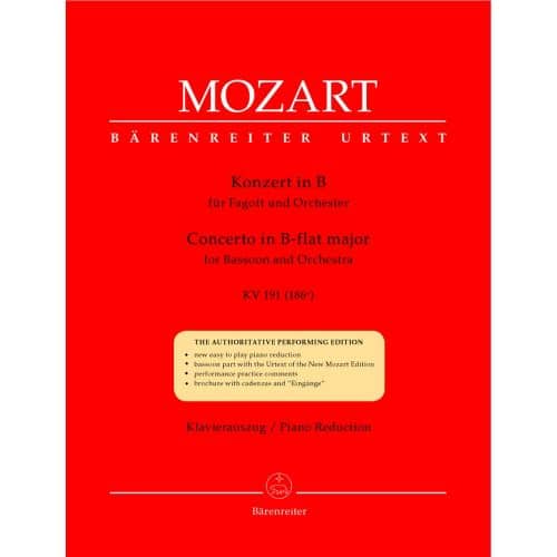 MOZART W.A. - CONCERTO EN SIB MAJEUR KV 191 - BASSON, PIANO
