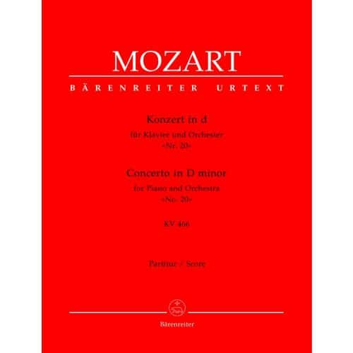 BARENREITER MOZART W.A. - CONCERTO IN D MAJOR FOR PIANO AND ORCHESTRA N°20 KV 466 - SCORE