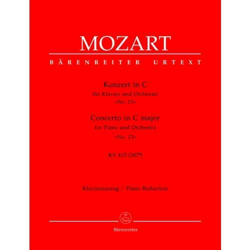 MOZART W.A. - CONCERTO IN C MAJOR FOR PIANO AND ORCHESTRA N°13 KV 415 - PIANO REDUCTION