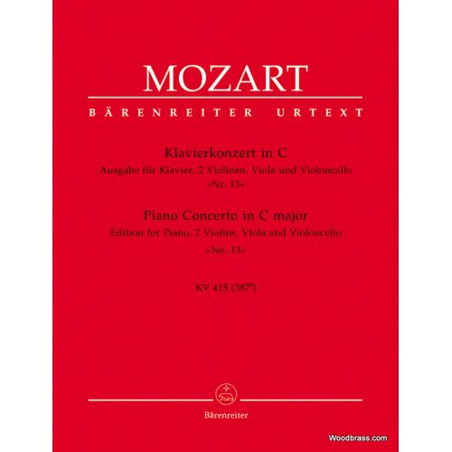 MOZART W.A. - KONZERT N°13 C-DUR KV 415 - PIANO