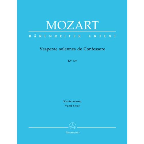MOZART W.A. - VESPERAE SOLENNES DE CONFESSORE KV 339 - REDUCTION CHANT, PIANO