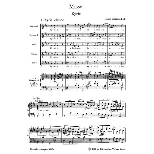 Barenreiter Bach J S Messe En Si Mineur Bwv 232 Reduction Chant Piano Woodbrass Com