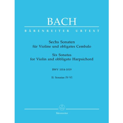 BARENREITER BACH J.S. - 6 SONATAS VOL.2 BWV 1017, 1018, 1019 - VIOLIN, HARPSICHORD