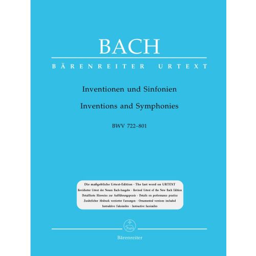 BACH J.S. - INVENTIONS ET SYMPHONIES BWV 772-801 - PIANO