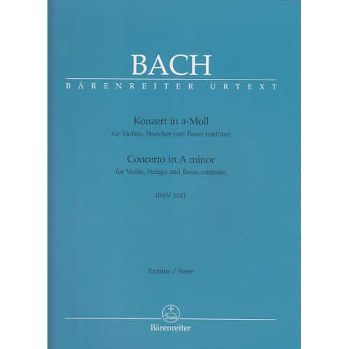 BACH J.S. - CONCERTO EN LA MINEUR BWV 1041 POUR VIOLIN, CORDES ET BASSE CONTINUE - CONDUCTEUR