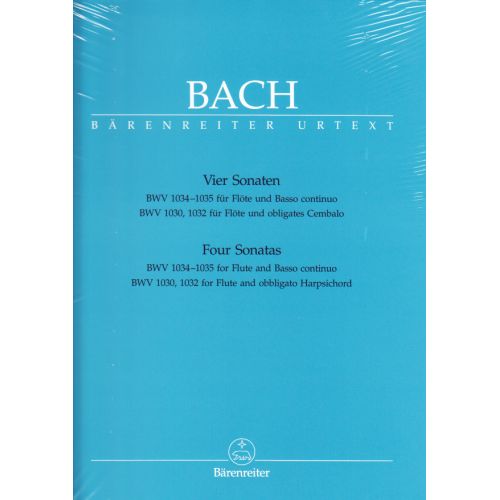 BACH J.S. - 4 SONATAS BWV 1034, 1035, 1030, 1032 - FLUTE, BASSO CONTINUO