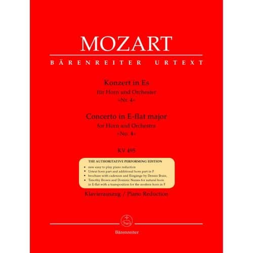 MOZART W.A. - CONCERTO N°4 IN E-FLAT MAJOR KV 495 - HORN, PIANO