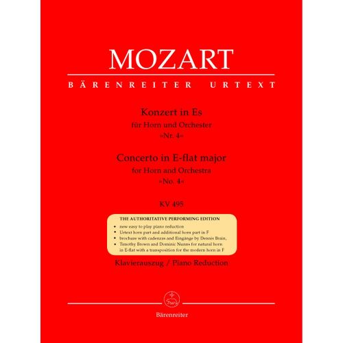 MOZART W.A. - CONCERTO N°4 IN E-FLAT MAJOR KV 495 - HORN, PIANO