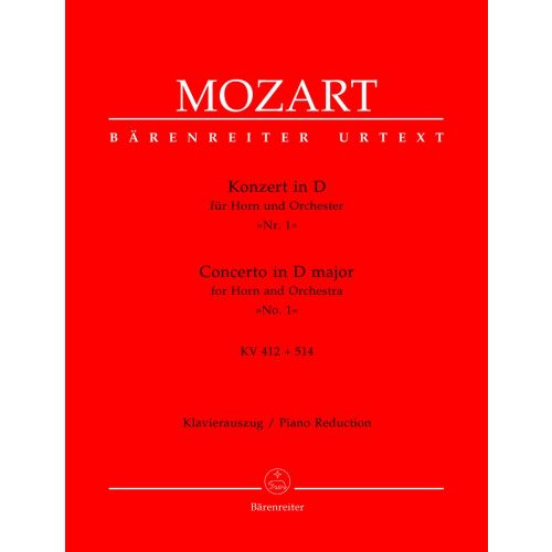 BARENREITER MOZART W.A. - KONZERT N°1 IN D DUR KV 412 + 514 (386D) FUR HORN UND ORCHESTER - HORN, KLAVIER