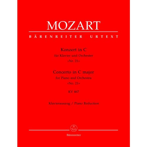 MOZART W.A. - CONCERTO N°21 EN DO MAJEUR POUR PIANO ET ORCHESTRE KV467 - REDUCTION PIANO