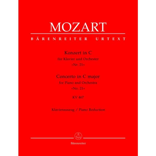 MOZART W.A. - CONCERTO N°21 IN C MAJOR FOR PIANO AND ORCHESTRA KV467 - PIANO REDUCTION