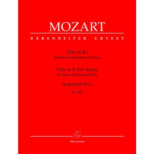 MOZART W.A. - TRIO IN E-FLAT MAJEUR KEGELSTATT-TRIO KV 498 - PIANO, CLARINET, VIOLA