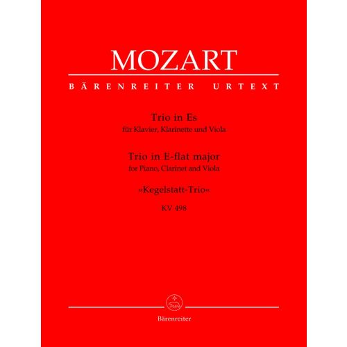 MOZART W.A. - TRIO IN E-FLAT MAJEUR KEGELSTATT-TRIO KV 498 - PIANO, CLARINET, VIOLA