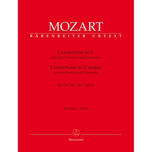 MOZART W.A. - CONCERTONE FOR TWO VIOLINS & ORCHESTRA KV 190 - SCORE