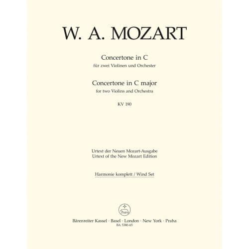 MOZART W.A. - CONCERTONE FOR TWO VIOLINS & ORCHESTRA KV 190 - WIND SET