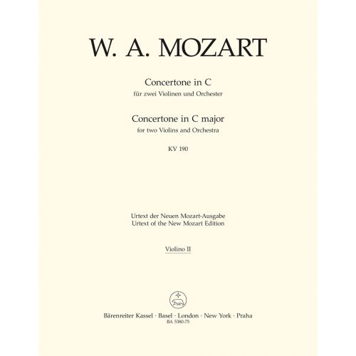 MOZART W.A. - CONCERTONE FOR TWO VIOLINS & ORCHESTRA KV 190 - VIOLON 2