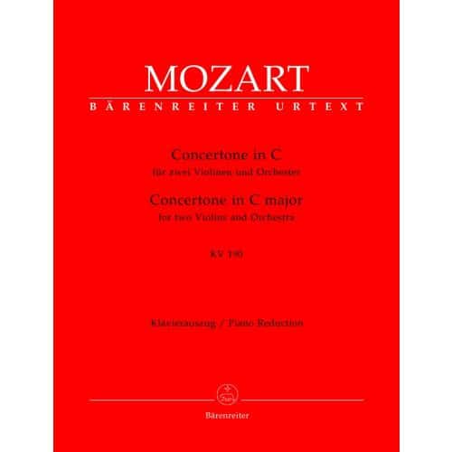 MOZART W.A. - CONCERTONE EN DO MAJEUR POUR 2 VIOLONS ET ORCHESTRE KV 190(166B,KV6:186)