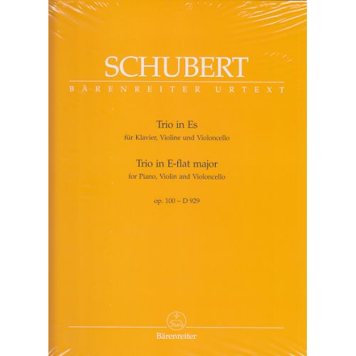 SCHUBERT - TRIO IN E-FLAT MAJOR FOR PIANO, VIOLIN AND VIOLONCELLO E-FLAT MAJOR D 929 OP. 100