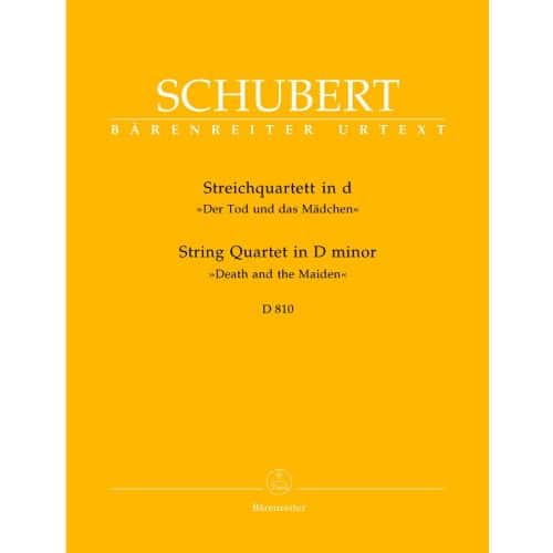 BARENREITER SCHUBERT F. - QUATUOR A CORDES "LA JEUNE FILLE ET LA MORT" EN RE MINEUR D 810