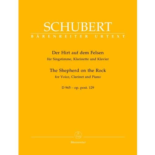 BARENREITER SCHUBERT FRANZ - LE PATRE SUR LE ROCHER D965 OP. POST. 129 - VOIX, CLARINETTE, PIANO