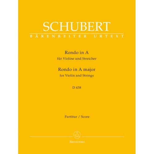 SCHUBERT FRANZ - RONDO FOR VIOLIN AND STRINGS IN A MAJOR D 438 - SCORE