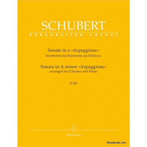 SCHUBERT F. - SONATE ARPEGGIONE EN LA MINEUR D 821 - CLARINETTE & PIANO 