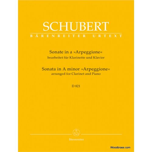 SCHUBERT F. - SONATE ARPEGGIONE EN LA MINEUR D 821 - CLARINETTE & PIANO 