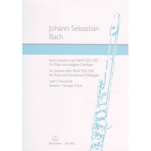  Bach J.s. - Six Sonatas After Bwv 525-530 Vol.iii : Sonatas 5 And 6 - Flute, Clavecin Oblige