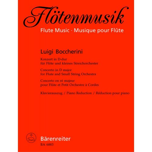 BARENREITER BOCCHERINI, LUIGI - KONSERT FUR FLÖTE UND STREICHER D-DUR OP. 27 - FLÖTE, KLAVIER