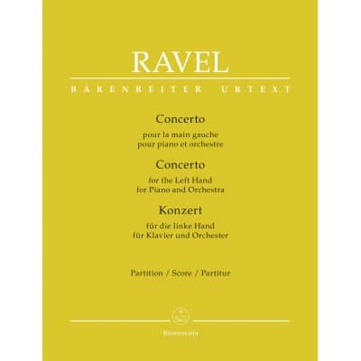 RAVEL MAURICE - CONCERTO POUR LA MAIN GAUCHE - SCORE