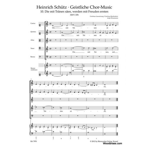 BARENREITER Schutz H. - Die Mit Tranen Saen, Werden Mit Freuden Ernten Swv 378